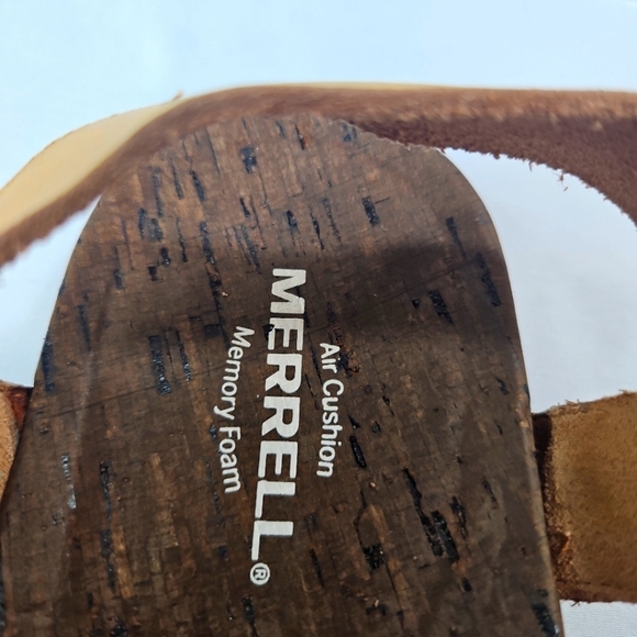 MERRELL Tan Leather Sandals Sz 10 - Picture 2 of 8
